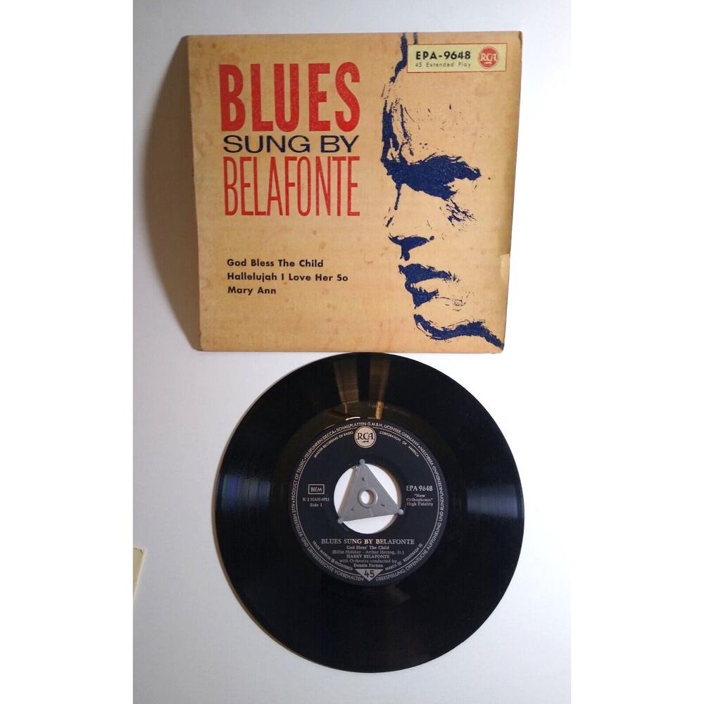 Harry Belafonte Blues Sung By Belafonte 7" Vinyl Single 45 Record Germany 1958